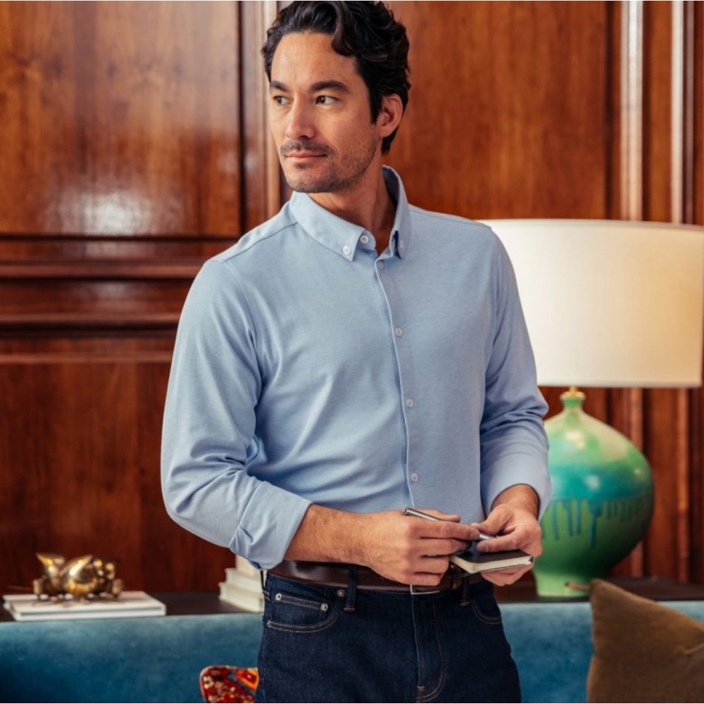 Mizzen+Main L/S Sport Shirt - Size: L, Color: L Blue